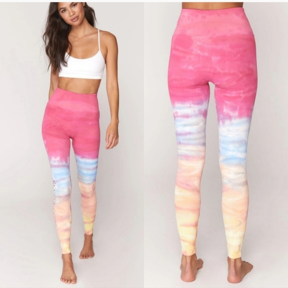 Spiritual Gangster Pants - NWT SPIRITUAL GANGSTER TIE DYE HIGH WAISTED LEGGINGS CIT OUT SIDES SZ M/L